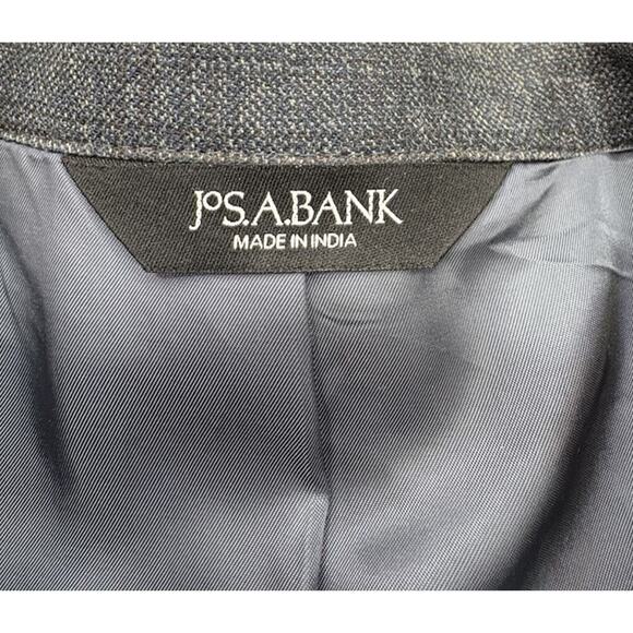 Jos A Bank Signature Collection Blue Grey Plaid Blazer Silk/Wool 4 Button 42R - Picture 4 of 9